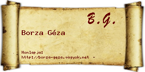 Borza Géza névjegykártya