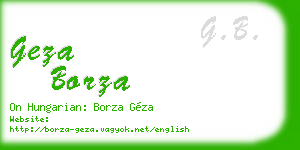 geza borza business card