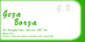 geza borza business card